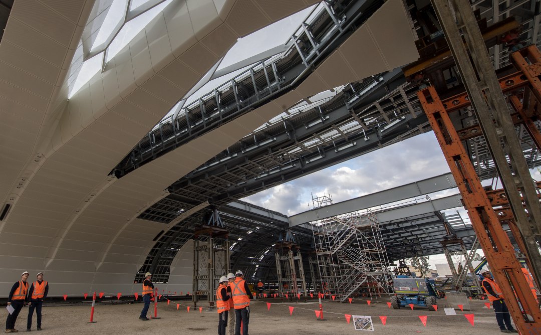 The new roof for Sydney’s Central Station under construction 