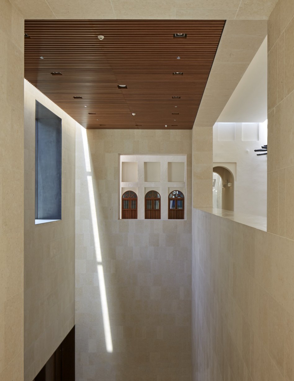 John McAslan + Partners. Msheireb Museums. Bin Jelmood House. Detail of Facade.