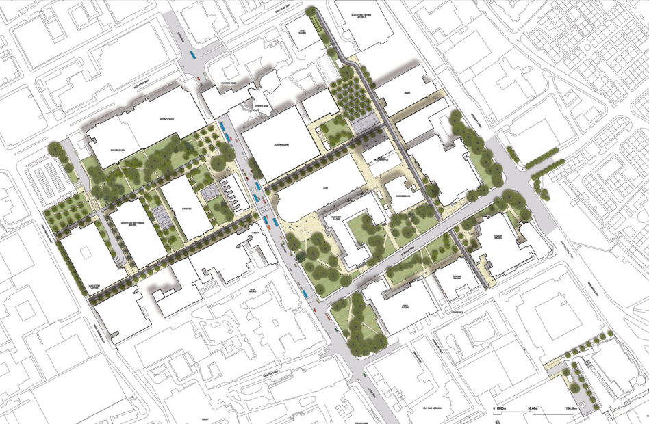John McAslan + Partners. University of Manchester Public Realm Masterplan. Plan.