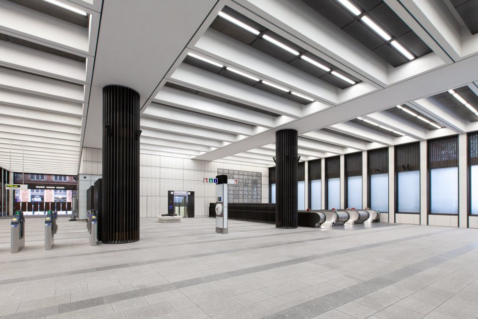 John McAslan + Partners. Crossrail Bond Street. External View.