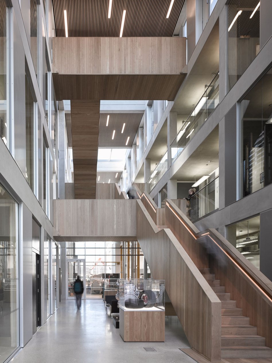 John McAslan + Partners. Lancaster University. Engineering Building. Entrance Atrium.