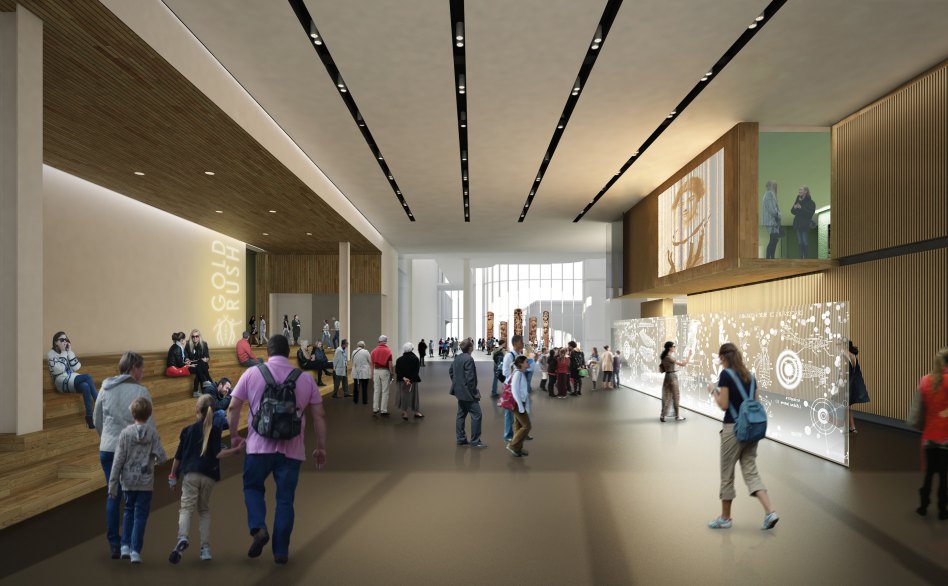 John McAslan + Partners. Royal British Columbia Museum. Artist's Impression. Interior.