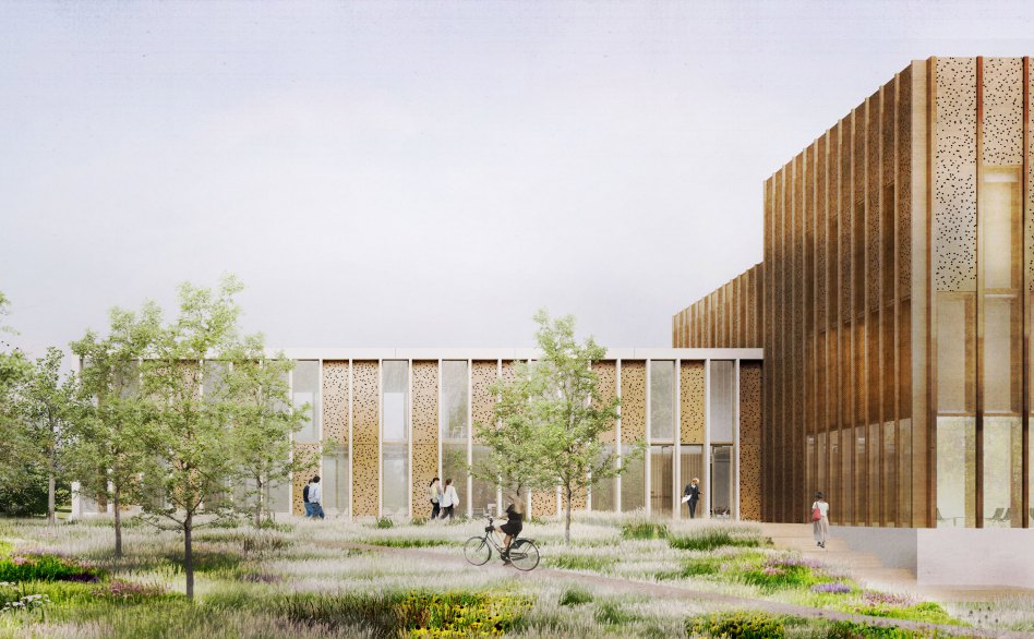 Lancaster University. Health Innovation Hub. Artist's Impression. Exterior. John McAslan + Partners. Lancaster University. Health Innovation Hub. Artist's Impression. Exterior.